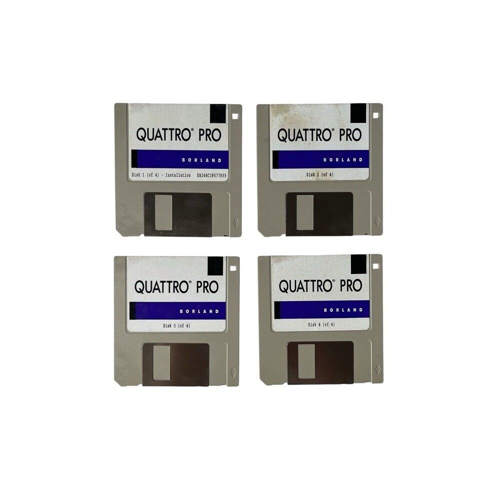 Original 1989 Borland Quattro Pro 3.5 Floppy Disks Purple Variant Rare